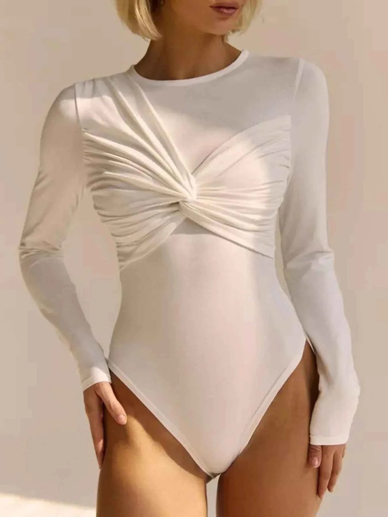 Twist Front Long Sleeve Bodysuit 6b1f4402e3bd44af9339fbb6e765d2f0-Max-Origin