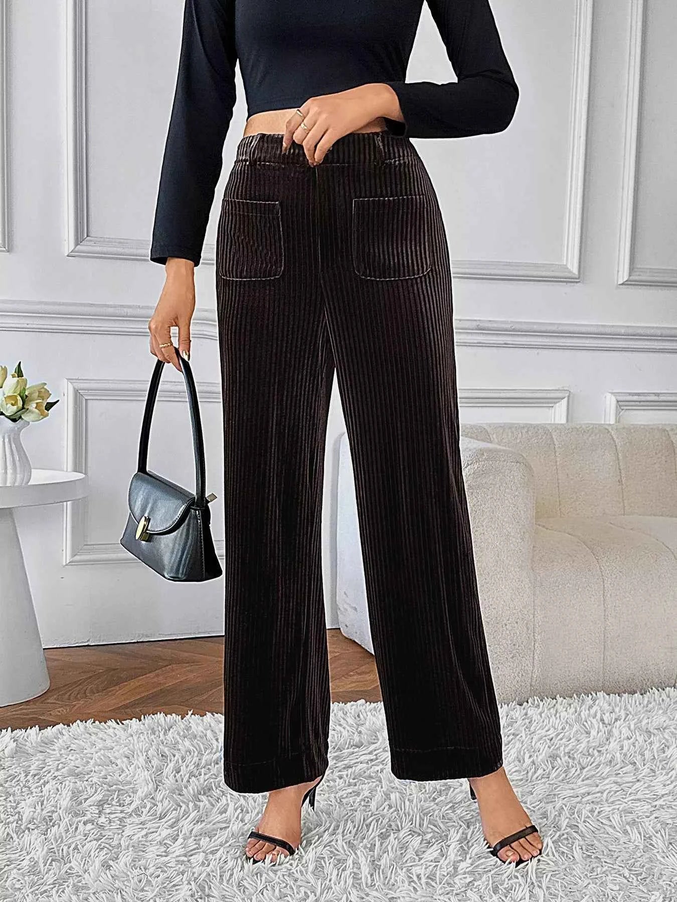 High-Waisted Wide-Leg Pants