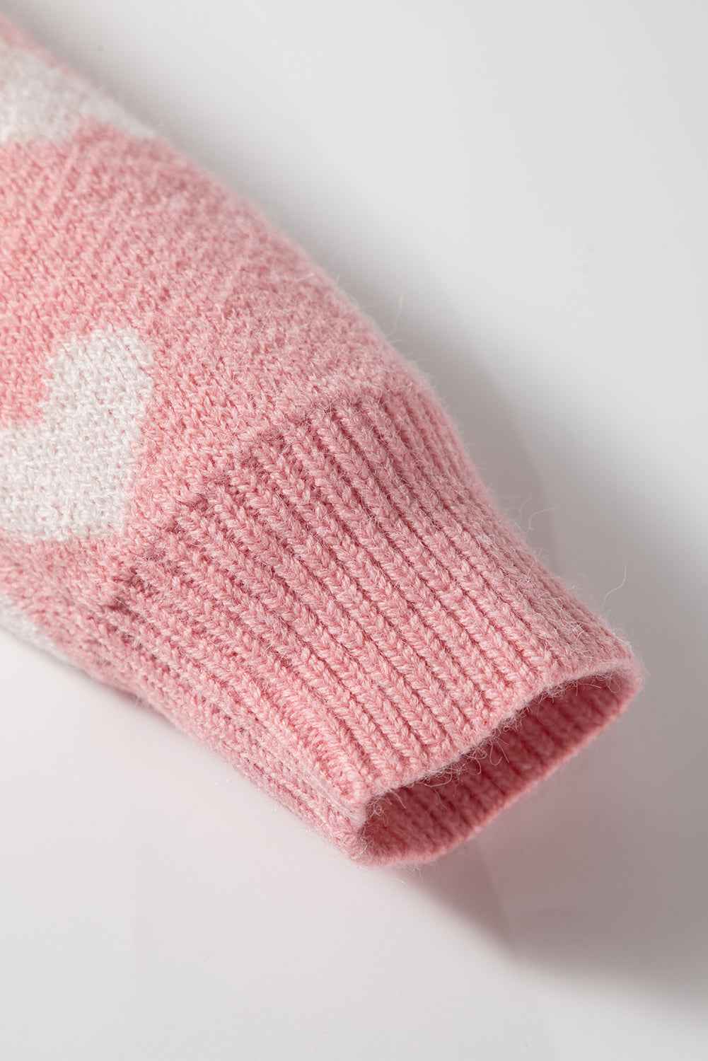 Light Pink Heart Pattern Button Front Cardigan Sweater 6b36611a4bc3a595