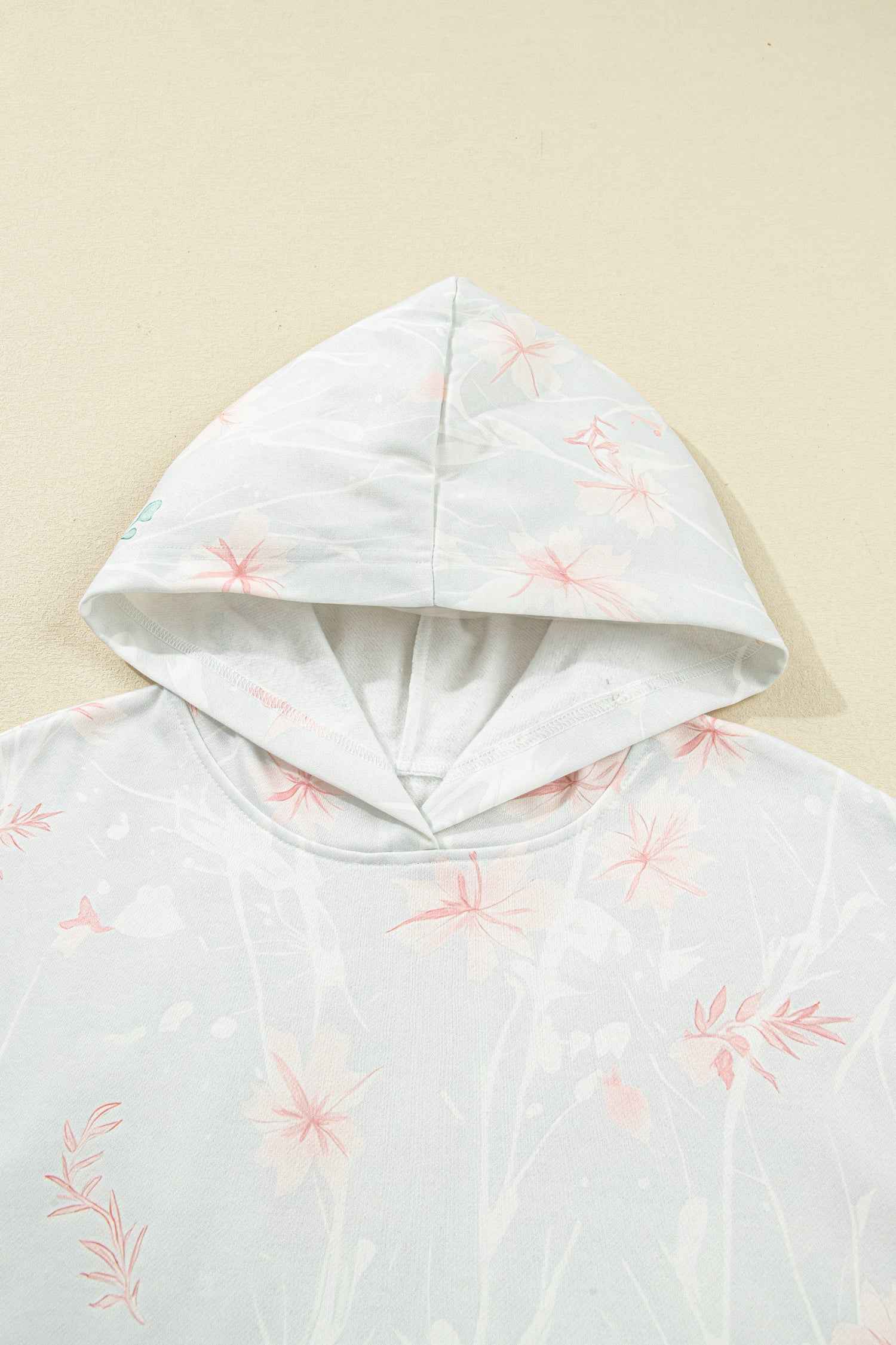 Gray Floral Print Plus Size Loose Hoodie 6b38cd953d42629e