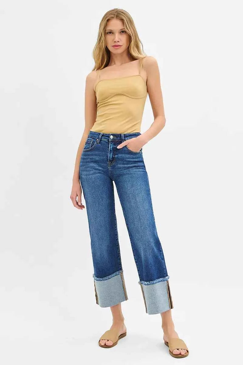 RISEN Full Size Mid Rise Crop Wide Wide Cuffed Jeans Plus Size 6b3d89892f45492b94ba14c3da102924-Max-Origin