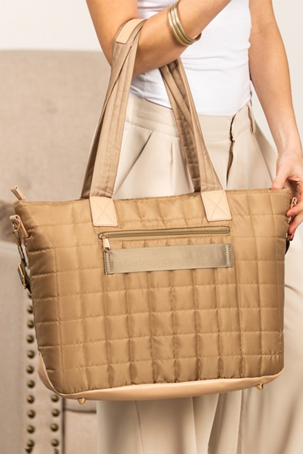 Black Quilted Patchwork Large Tote Bag and Clutch 2pcs Set 6b3e9e40b98d68d0