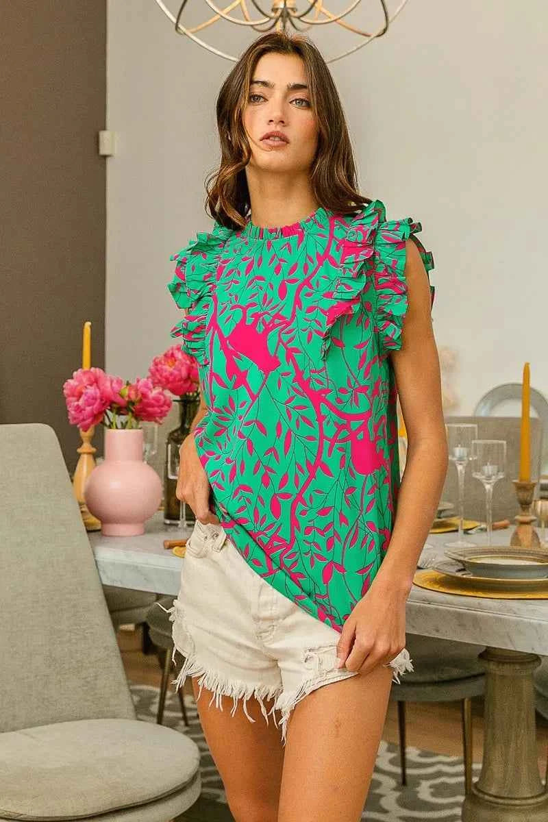 BiBi Leopard Leaves Print Woven Top 6b4f8c78f21e41f0981394a94ecaa0a4-Max-Origin