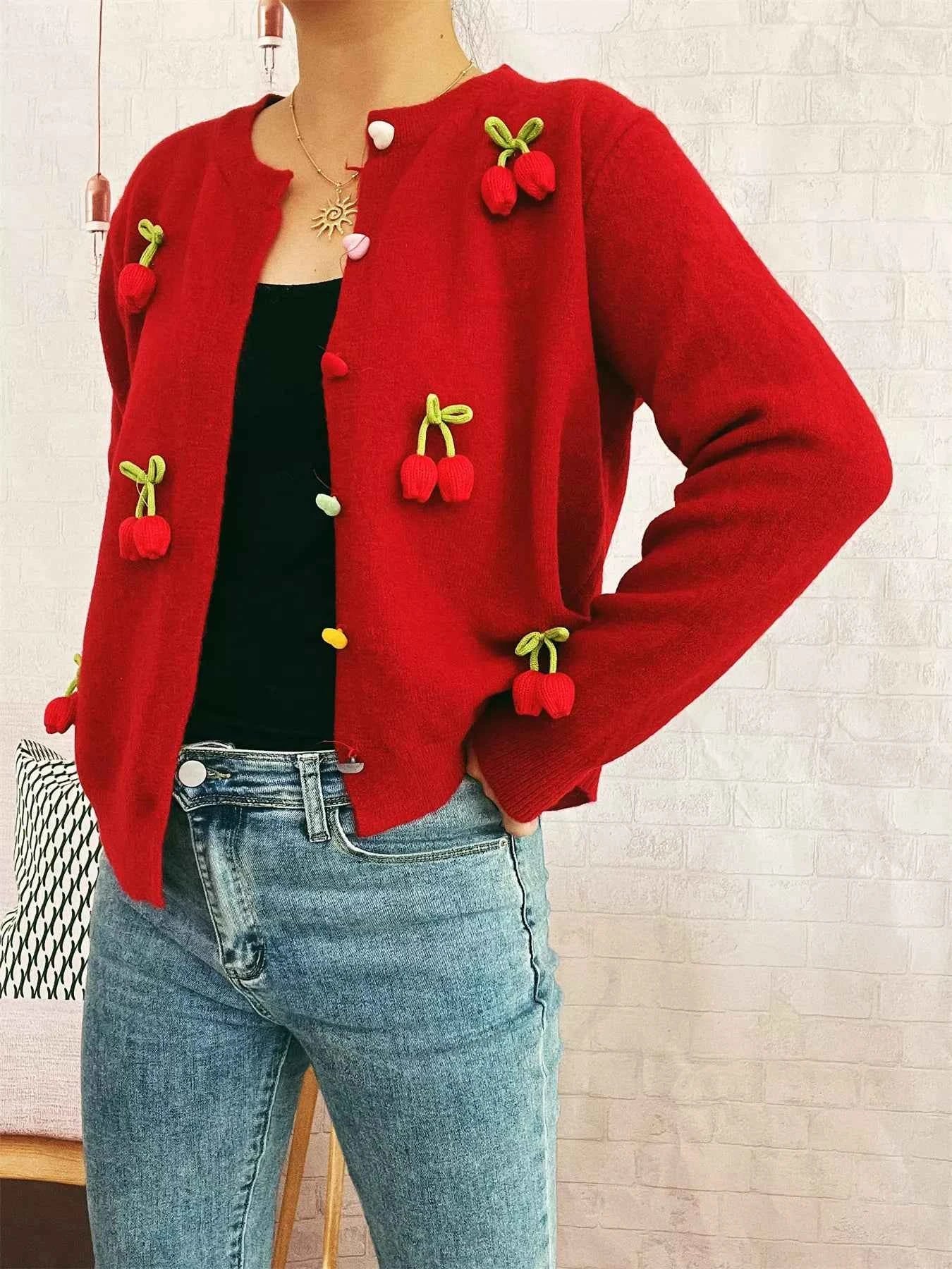 Flower Button Up Long Sleeve Cardigan 6b58d9b21cc7404eb7690b1ce8a525d5-Max-Origin