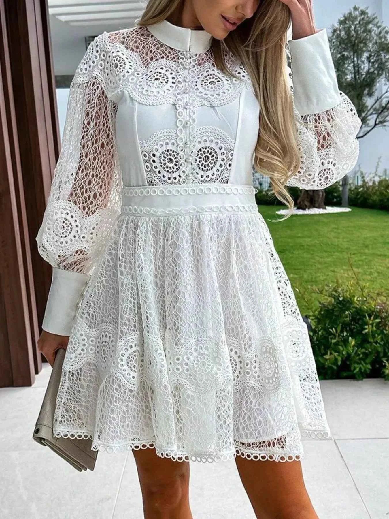Lace Lantern Sleeve Mini Dress 6b59b331-8055-4d82-9aa4-bb63e4a900e8-Max-Origin