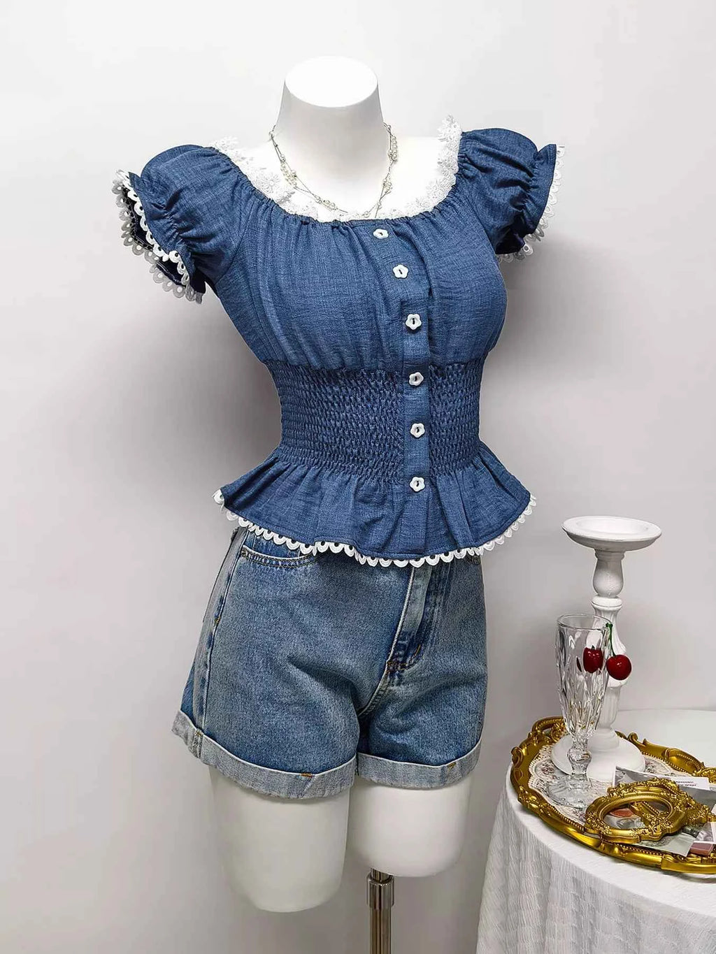 Smocked Short Sleeve Blouse 6b7ef9d7150e436da1730c480f1e3fd7-Max-Origin