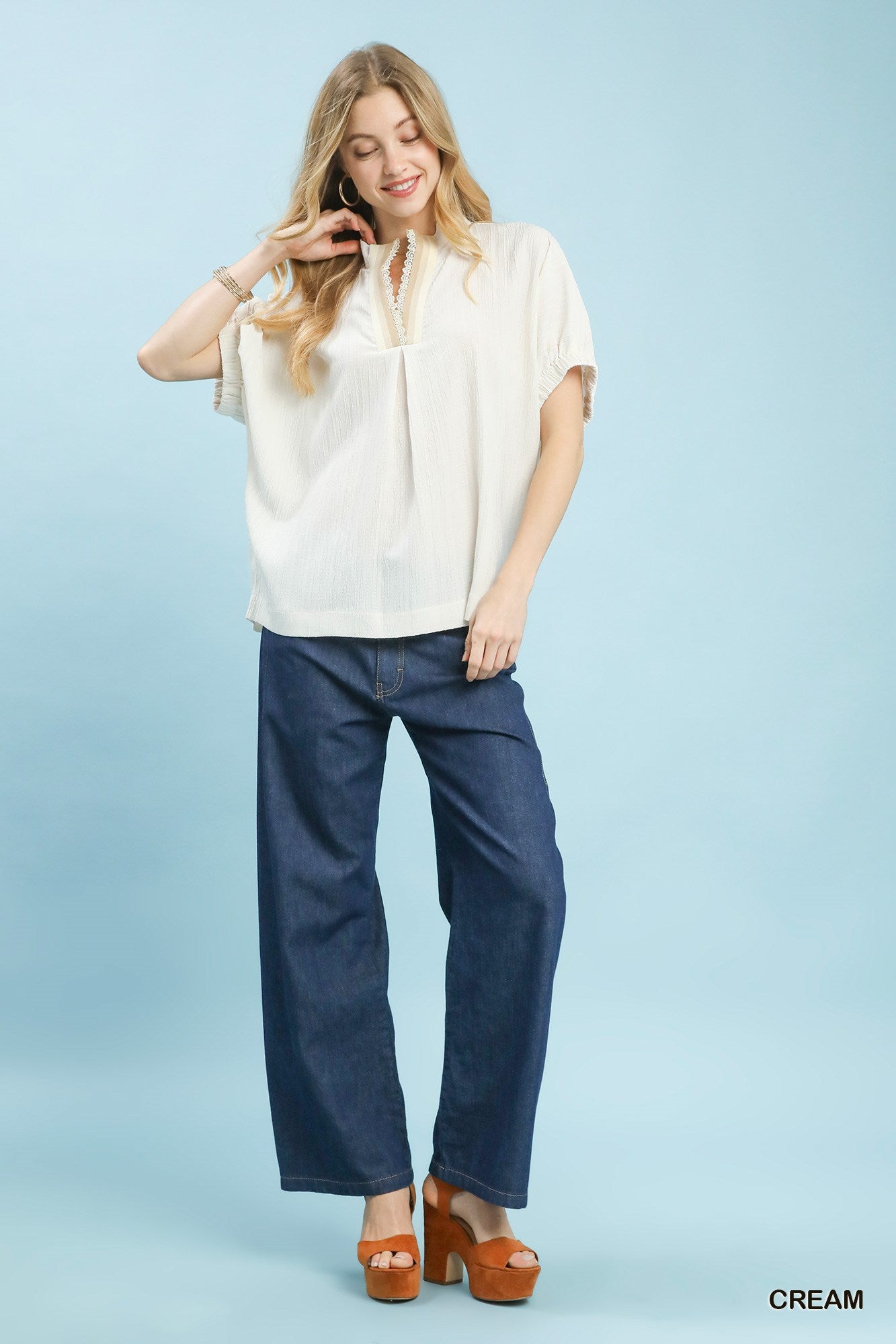Umgee Textured V-Neck Blouse 6b817d01-7802-4663-98ec-b37f5758816a-Max