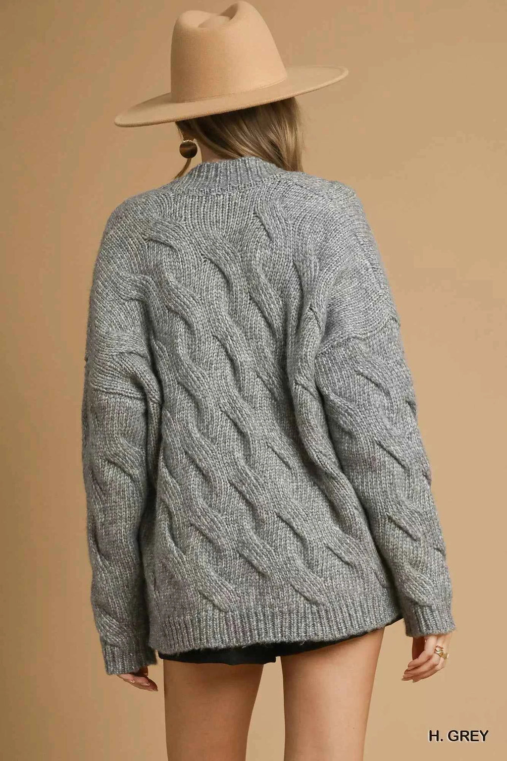Umgee Chunky Cable Knit Open Front Cardigan 6b83fb60-d6da-454a-9d2c-53bbd84c0e96-Max-Origin
