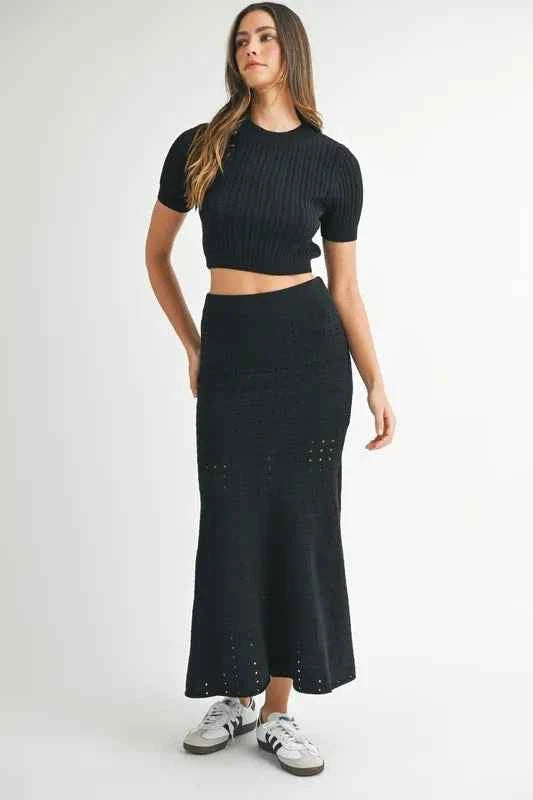 MABLE Pointelle Short Sleeve Crop Top and Slit Skirt Sweater Set 6b8a4516-6980-4d6a-9226-f9cf18ef8073-Max-Origin