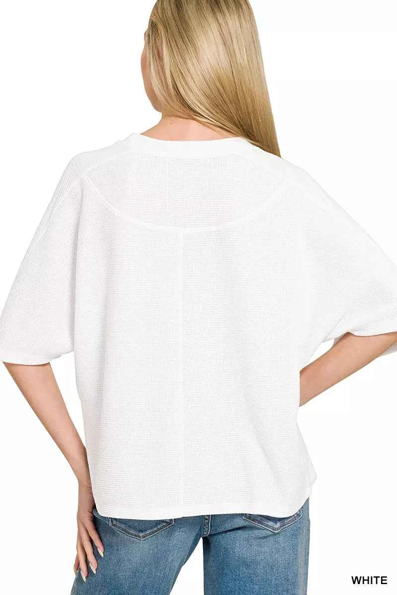 Zenana Double Knit Short Sleeve Top 6b93cb40-0f8b-4f96-aac8-896e54254ff0-Max-Origin