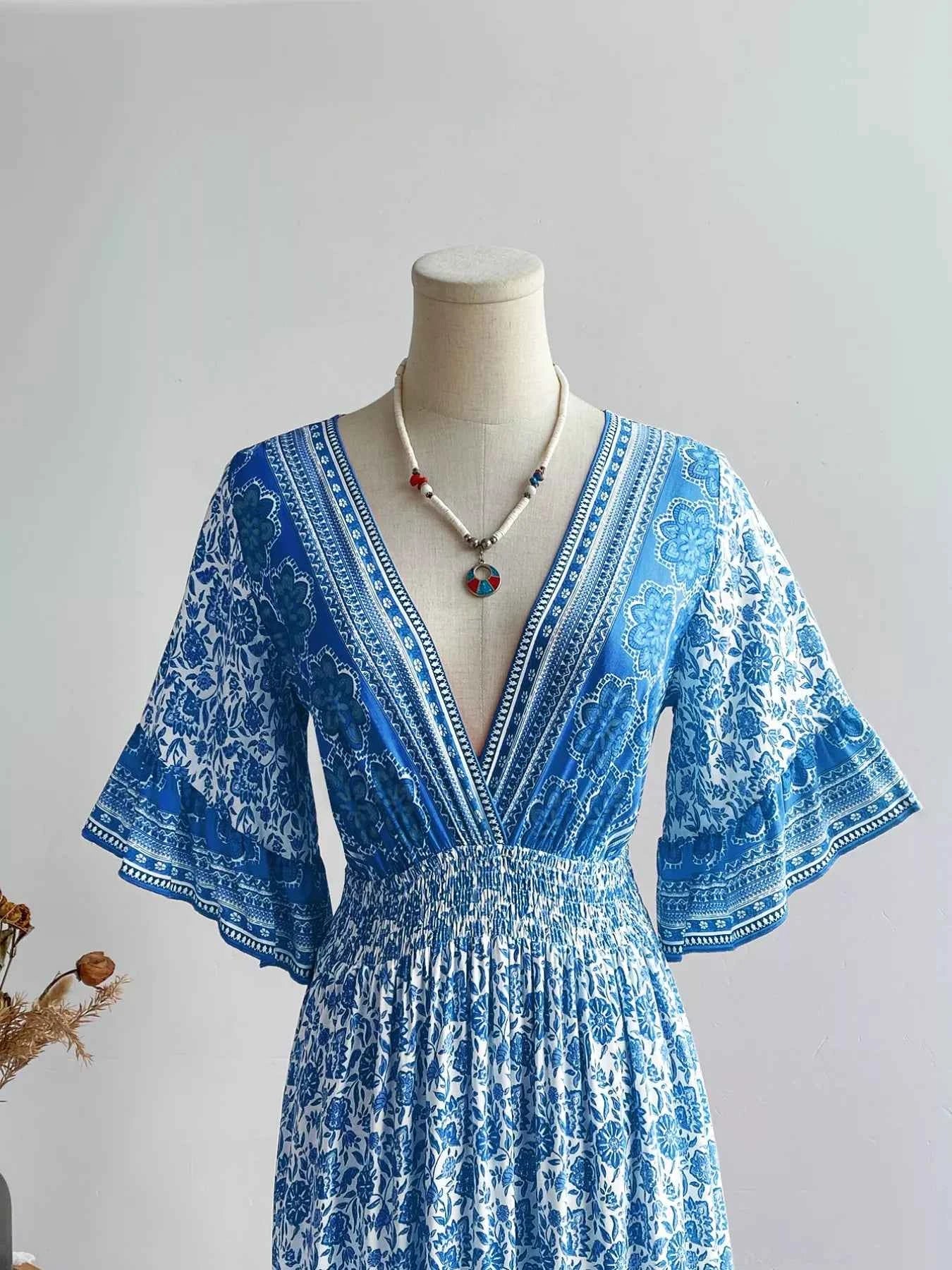 Floral Print Flounce Sleeve Dress 6b940965-4f02-4581-ad77-fd4560fcfd4b-Max-Origin
