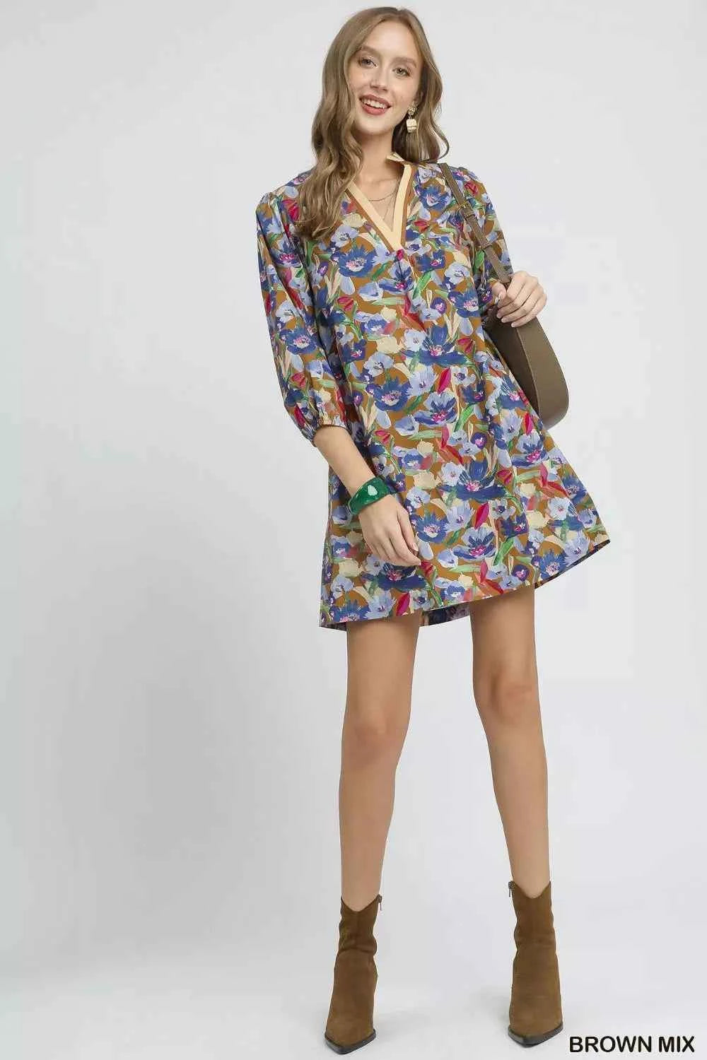 Boho Floral Balloon Sleeve Mini Dress 6ba0eeb7-c89f-4390-8c56-b400b1901580-Max-Origin