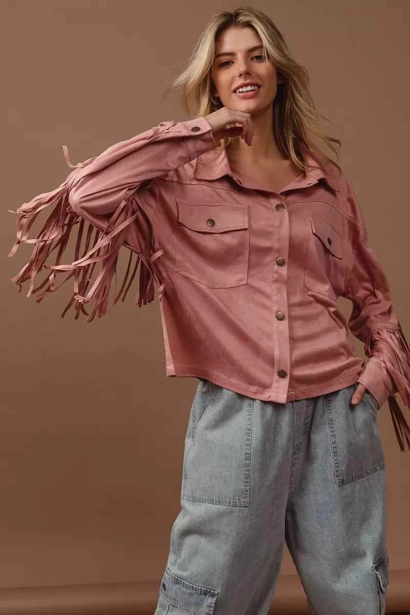 BiBi Suede Fringe Long Sleeve Jacket 6ba272a8-2509-4bd3-a217-a0e965c826a7-Max-Origin