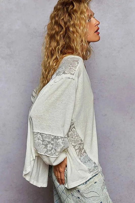 V-Neck Long Sleeve T-Shirt with Lace Detail 6ba4d40c-b9d4-4cfa-aba6-5e707e199a59-Max-Origin