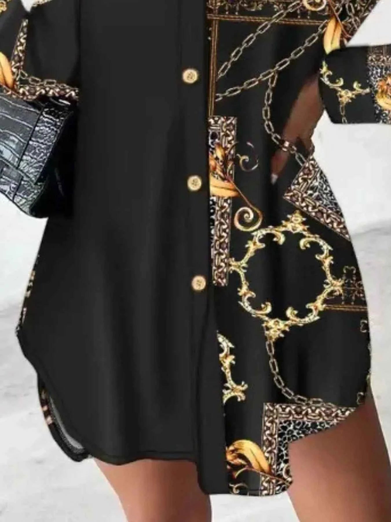 Printed Button Up Long Sleeve Shirt Dress 6ba62fc5-4b83-4992-b933-d184f57db874-Max-Origin