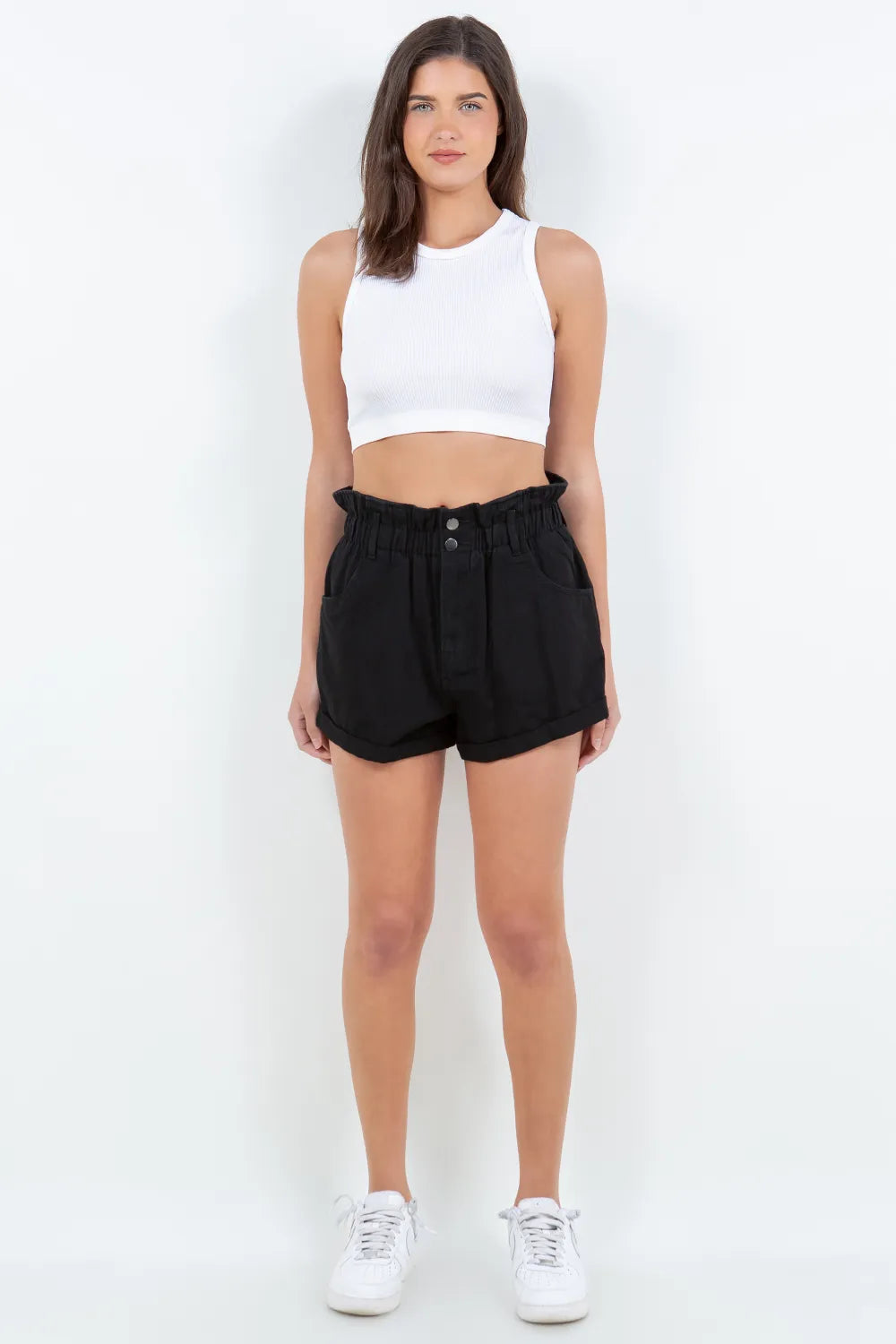 American Bazi High Waist Paper Bag Shorts 6bb2f2d1-6e6e-49d0-9f82-119c74dd80ea-Max
