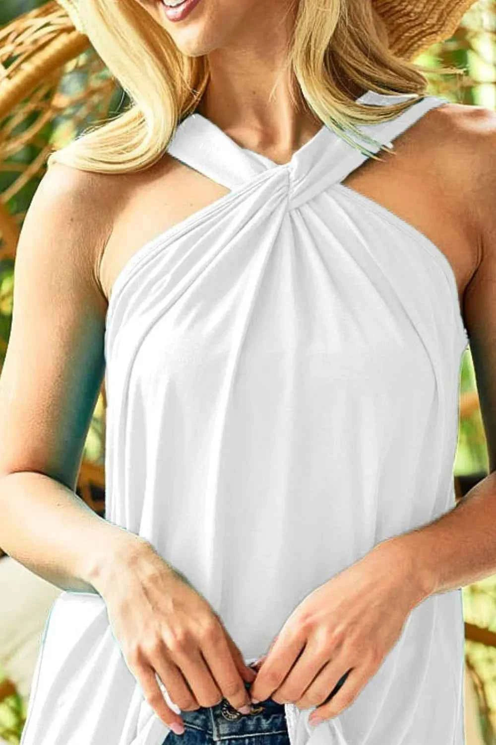 BiBi Rayon Span Jersey Knit Halter Neck Tank Top 6bc97812-128c-47b3-97ee-e13efbbed185-Max-Origin