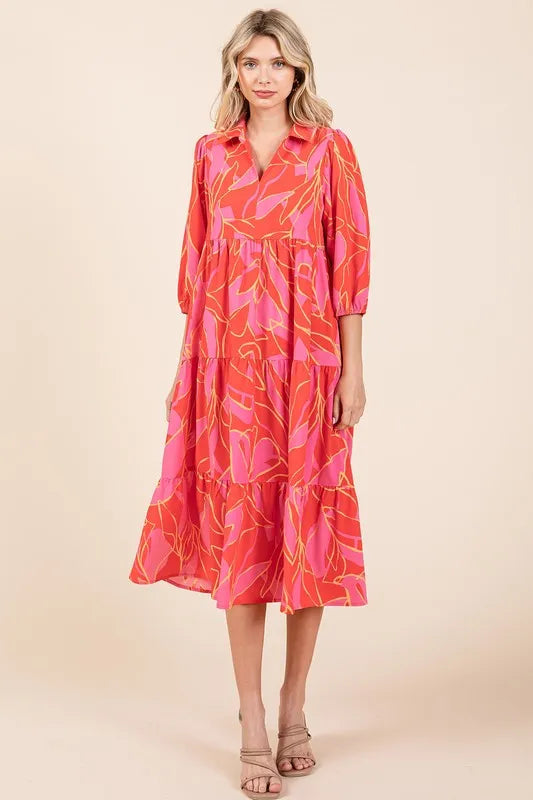 Mittoshop Tiered Printed Collared Neck Midi Dress 6bcf25d3-694d-465e-ab62-8936be6654b0-Max