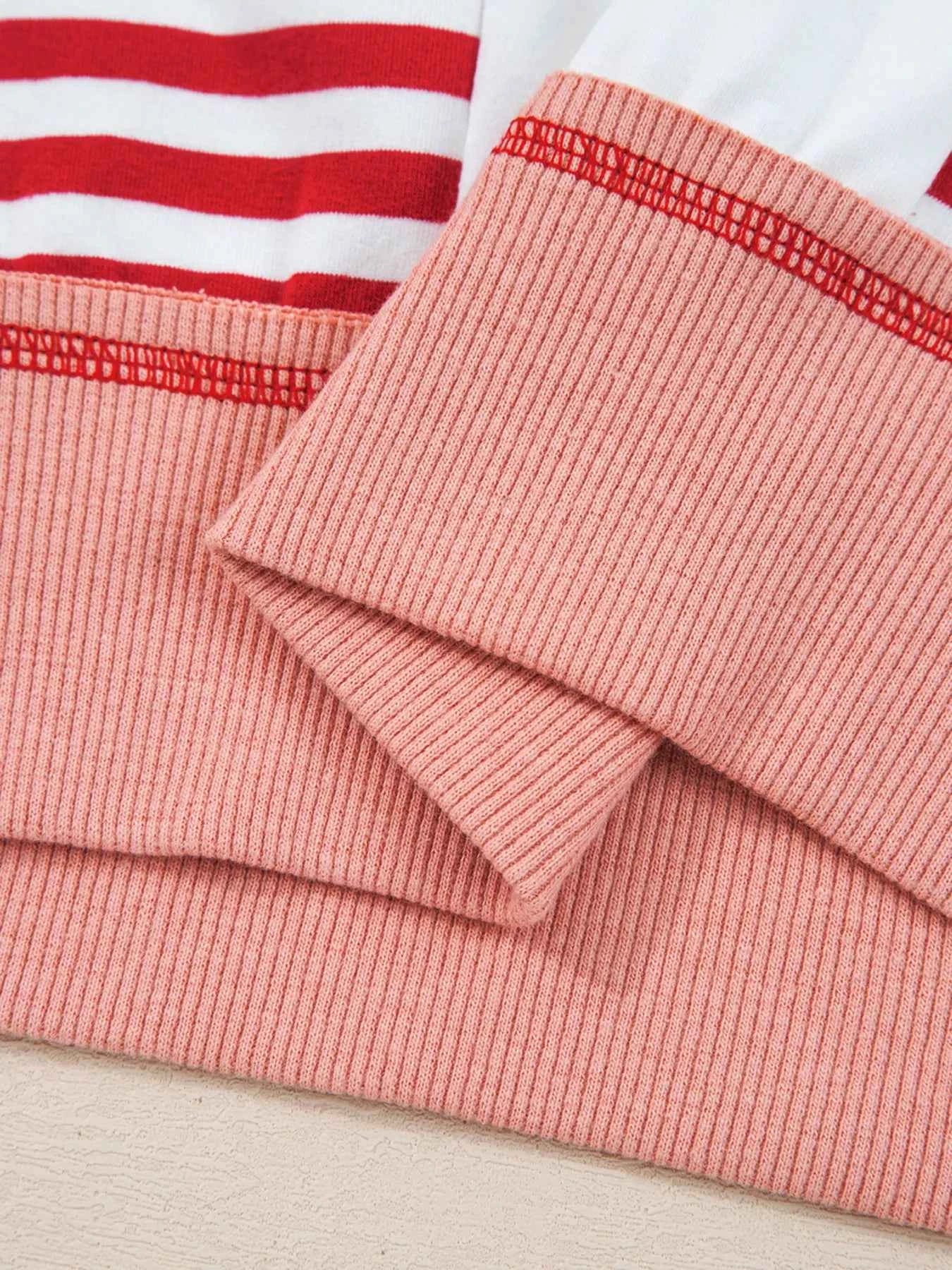Stripe Color Block Contrast Stitching Oversize Sweatshirt 6bd01acd34864394a5b80d7b0a480246-Max-Origin