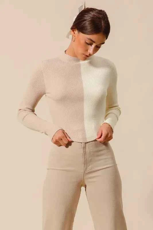Color Block Fitted Crop Sweater Top 6bd741f002ff40128066ec4b0bc3e37f-Max-Origin