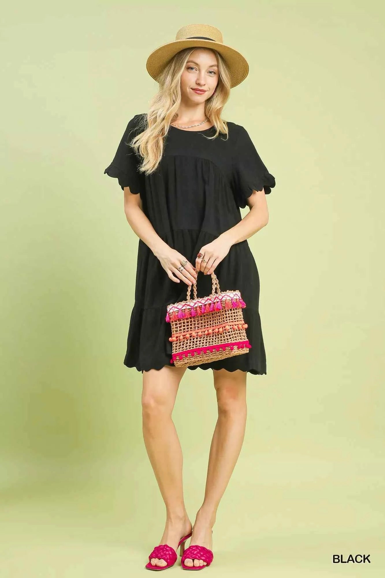 Umgee Linen Tiered Babydoll Dress with Ruffle Sleeves 6bdc37fa-aa69-4a1f-9b5f-78d73fdfc3e3-Max-Origin