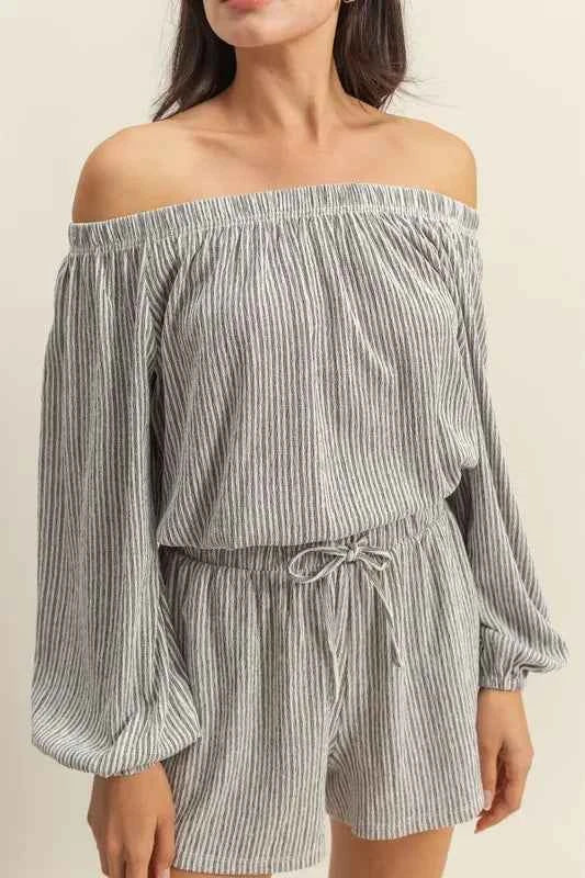 HYFVE Off Shoulder Top and Shorts Set 6beb6a4665a941f4bc1d8a2197cb7601-Max-Origin