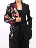Pearl Detail Flower Lapel Collar Blazer 6bedd4a1-17f7-41f5-8054-a9ea9d424064-Max-Origin