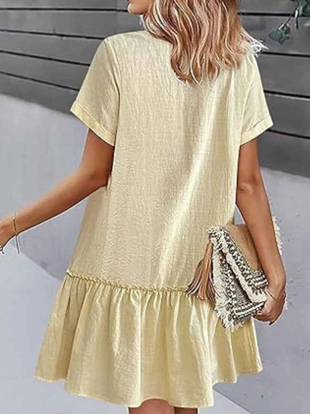 Full Size Button-Front Short Sleeve Tiered Dress Plus Size 6beef9c5-8657-4652-9a65-3630392bec0a-Max-Origin