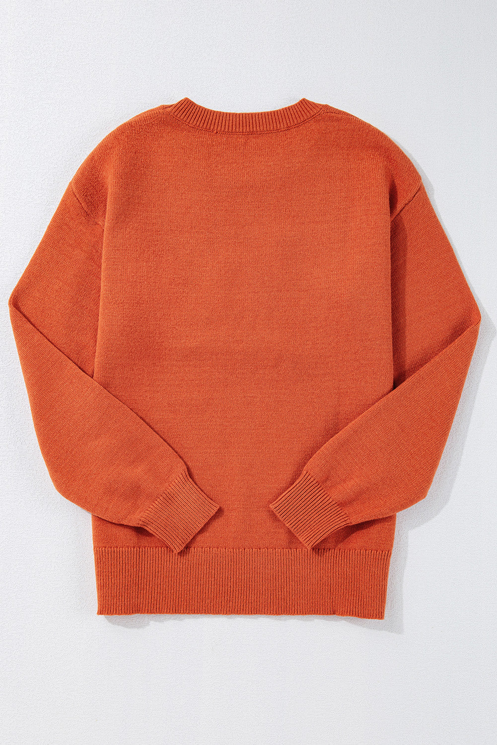Orange Halloween Boo Drop Shoulder Knit Sweater 6bf8b4fda180e474