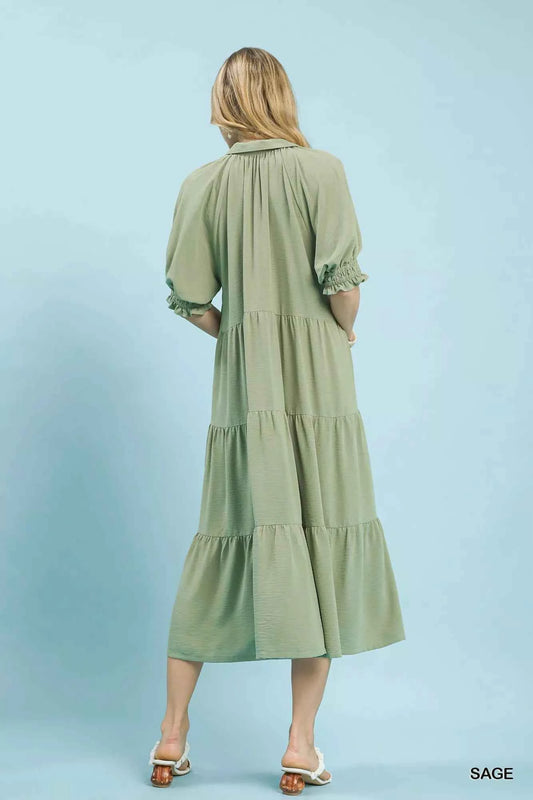 Solid Tiered Midi Dress 6bf8fd15-c465-410d-975c-2cbf8f4db953-Max-Origin