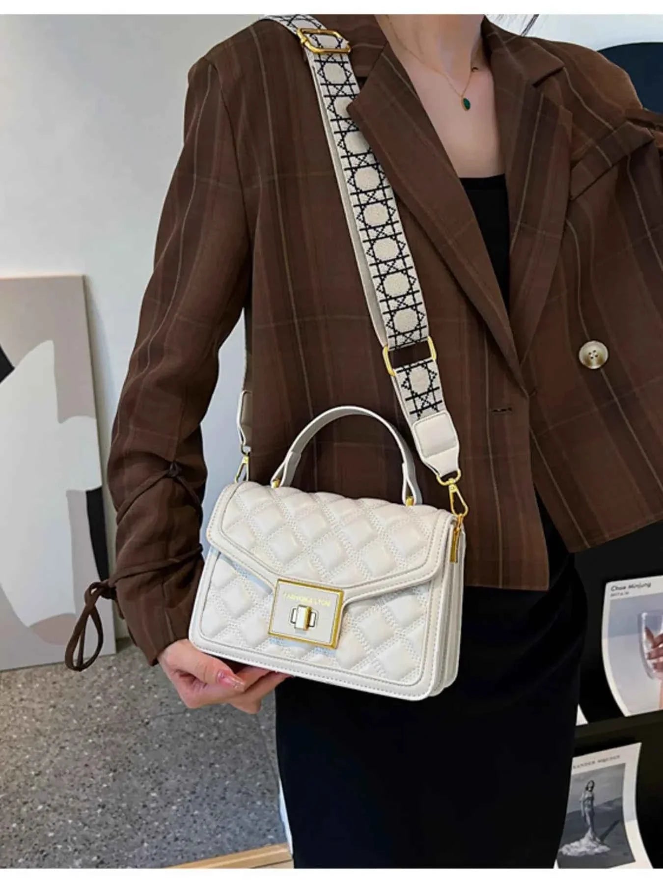 Quilted Adjustable Strap Shoulder Bag 6bfa9fd5fd43463c80f53997e5261f53-Max-Origin