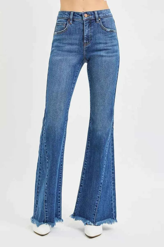 Mid Rise Flare Side Seam Detailing Jeans 6bfe73aa4dc541b0a229916b6353f3d0-Max-Origin