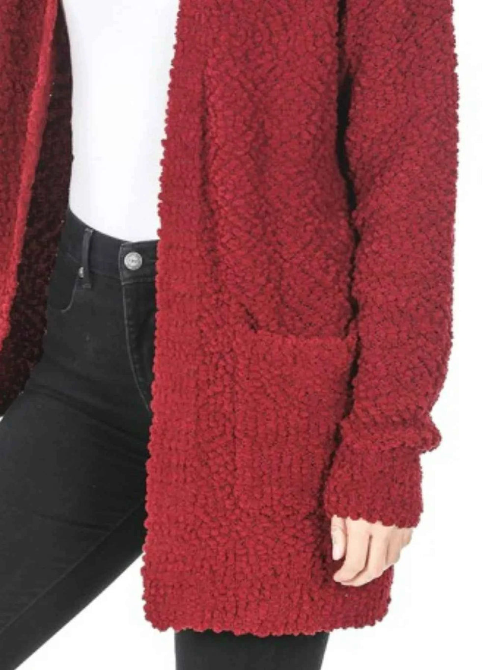 Zenana Long Sleeve Popcorn Sweater Cardigan with Pockets 6c0d7c18-16e3-4645-99b5-330d976ae65e-Max-Origin