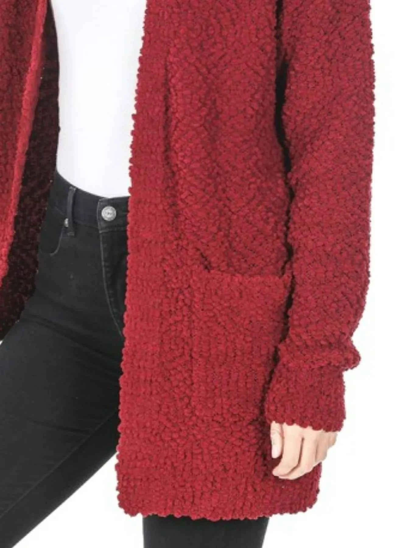 Zenana Long Sleeve Popcorn Sweater Cardigan with Pockets 6c0d7c18-16e3-4645-99b5-330d976ae65e-Max-Origin