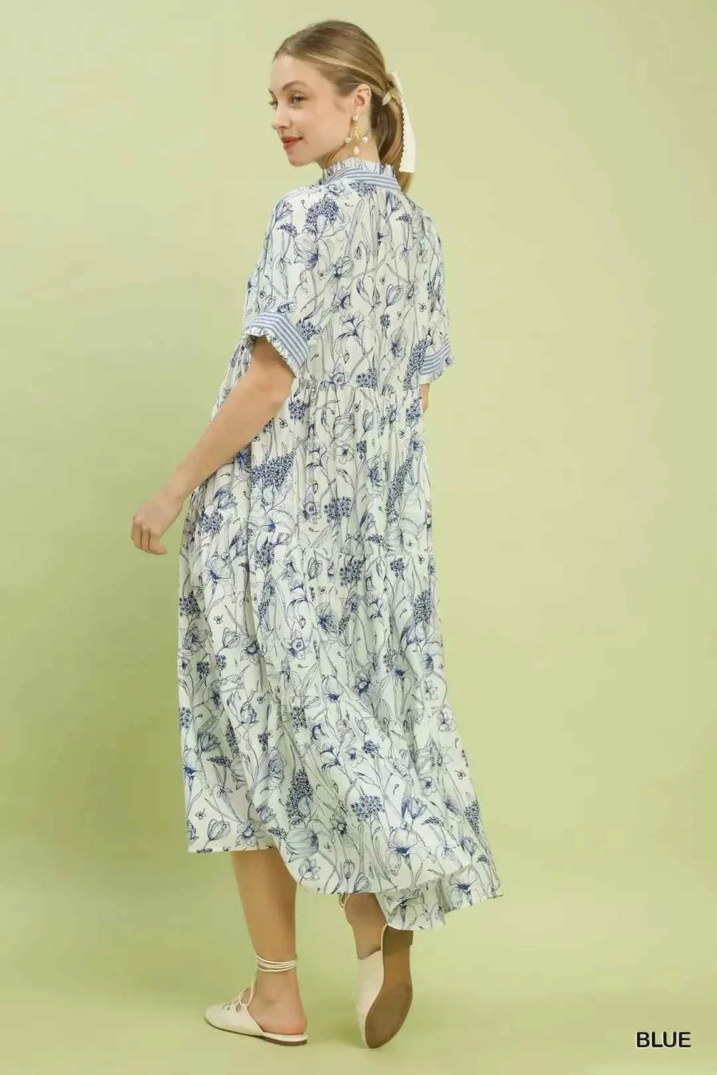 Umgee Floral Tiered Midi Dress with Ruffle Trim 6c1b4fb9-b95c-4740-90cc-fcb1e71297ed-Max-Origin