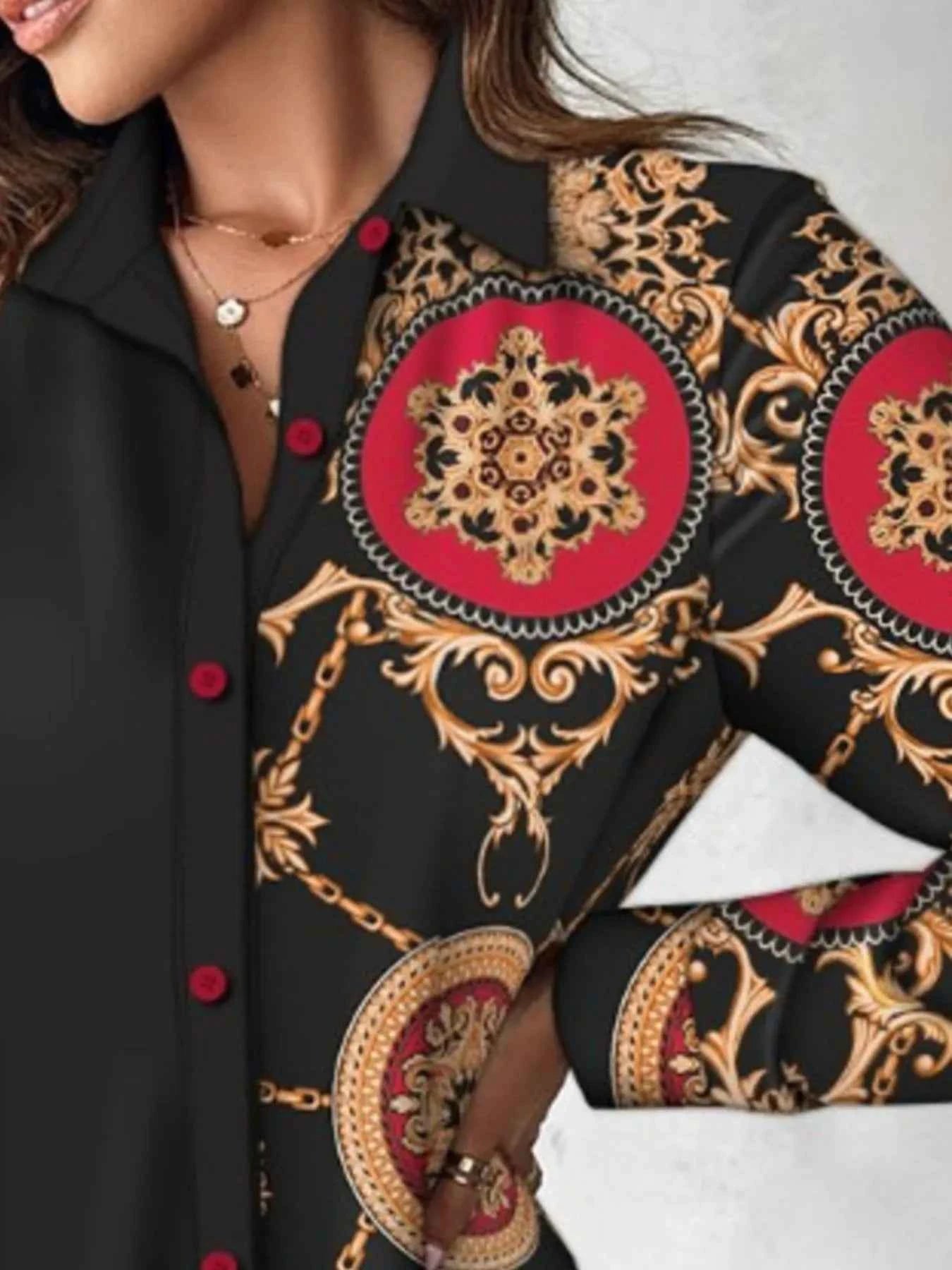 Printed Button Up Long Sleeve Shirt Dress 6c2392e4-b12e-44e1-abf4-9d46aefa9f06-Max-Origin