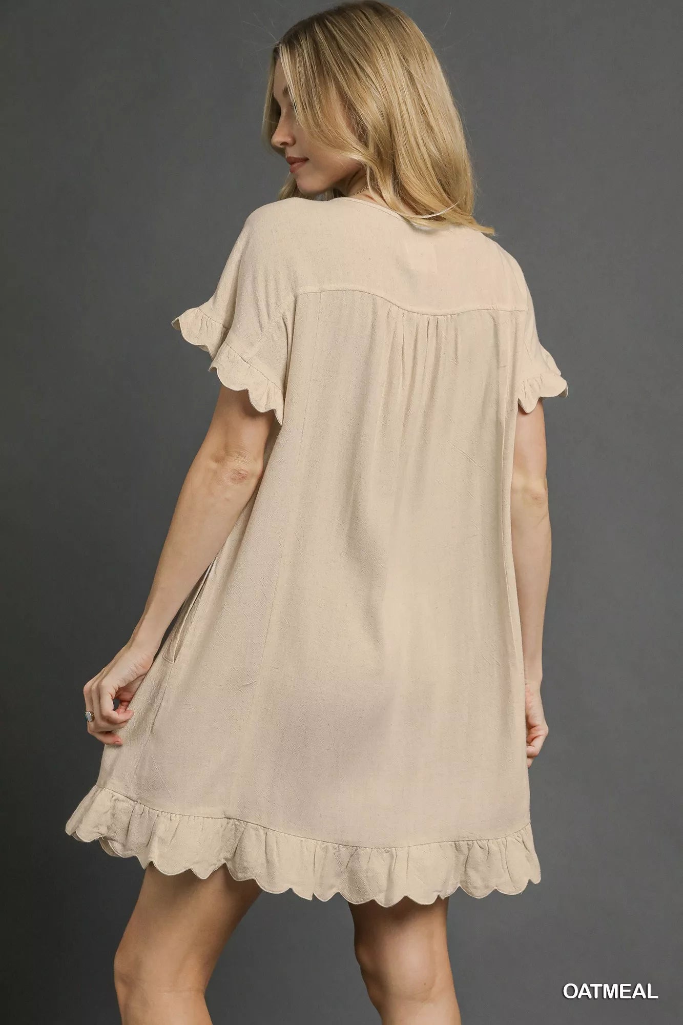 Umgee Linen Ruffle Hem Babydoll Dress 6c277ec2-0205-41fd-865e-598ce885be27-Max-Origin