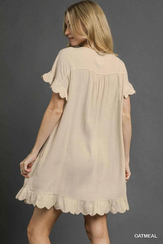 Linen Ruffle Hem Babydoll Dress 6c277ec2-0205-41fd-865e-598ce885be27-Max-Origin