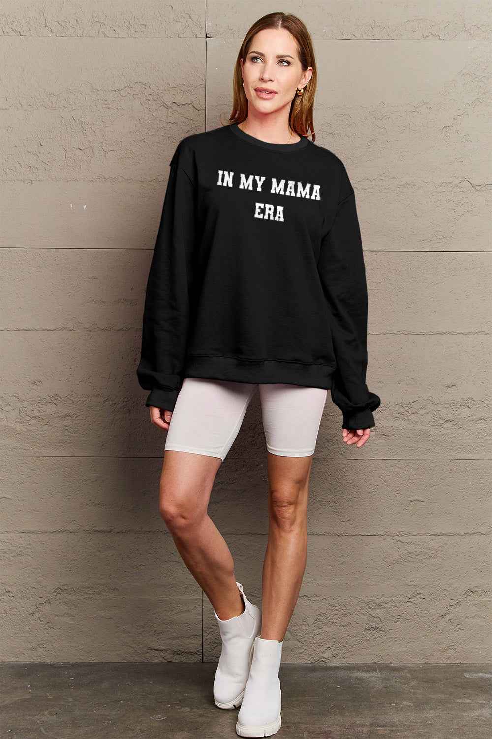 Simply Love Full Size IN MY MAMA EAR Graphic Sweatshirt 6c2ee20f44474ae3b83783e100af6157-Max