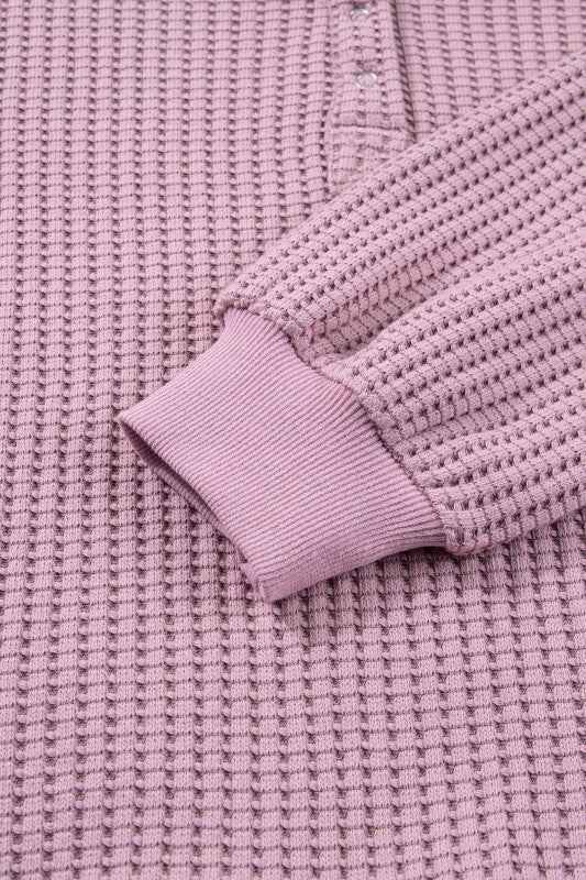 Solid Textured Knit Snap Button Collar Top 6c3096f0-8f8c-438c-94ec-04c8a2be586a