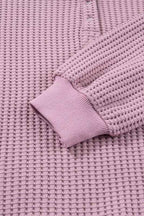 Solid Textured Knit Snap Button Collar Top 6c3096f0-8f8c-438c-94ec-04c8a2be586a