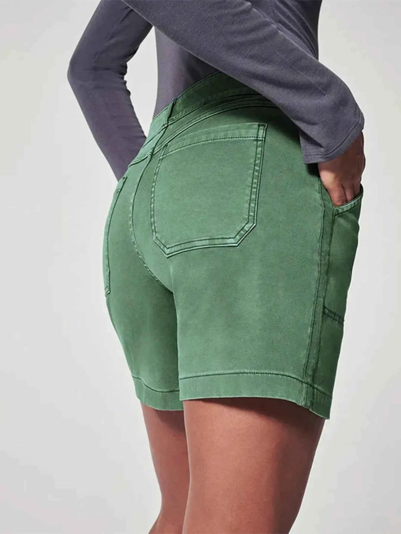 Full Size Vintage Washed Denim Shorts with Pockets Plus Size 6c34b8b44b224f2693b689411d1fa4d7-Max-Origin