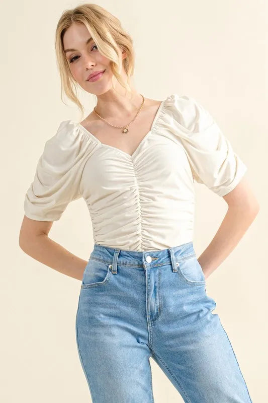 Buttery Soft Ruched Jersey Bodysuit - 100% Polyester 6c4b977daca346e9aa60d506913bb19d-Max-Origin