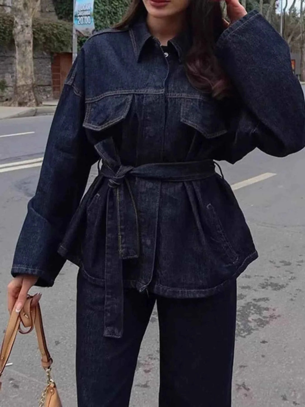Button Up Long Sleeve Top and Jeans Denim Set Navy 6c619a2a-5704-4b20-8ec4-360d58b5ad47-Max-Origin