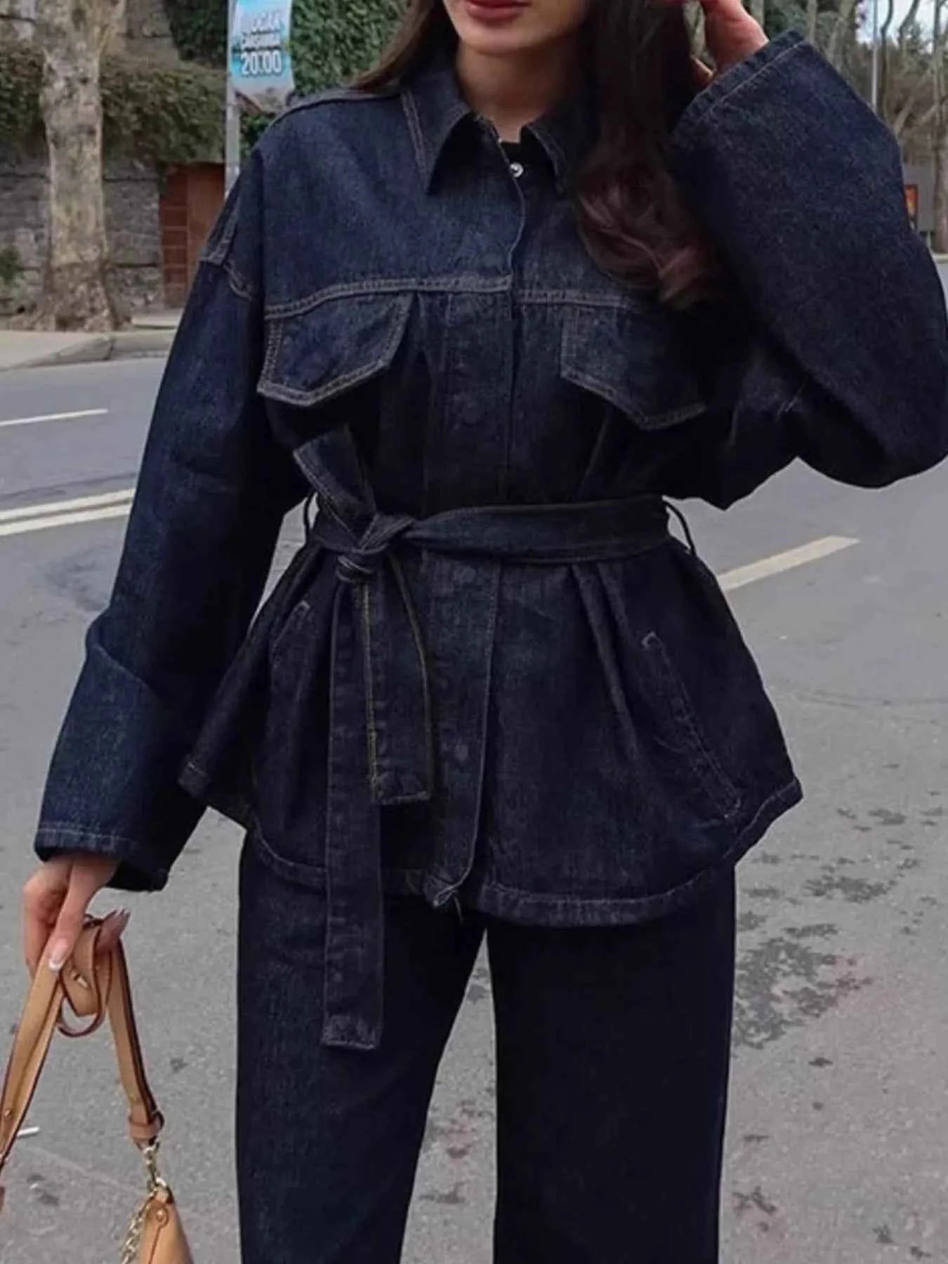 Button Up Long Sleeve Top and Jeans Denim Set Navy 6c619a2a-5704-4b20-8ec4-360d58b5ad47-Max-Origin