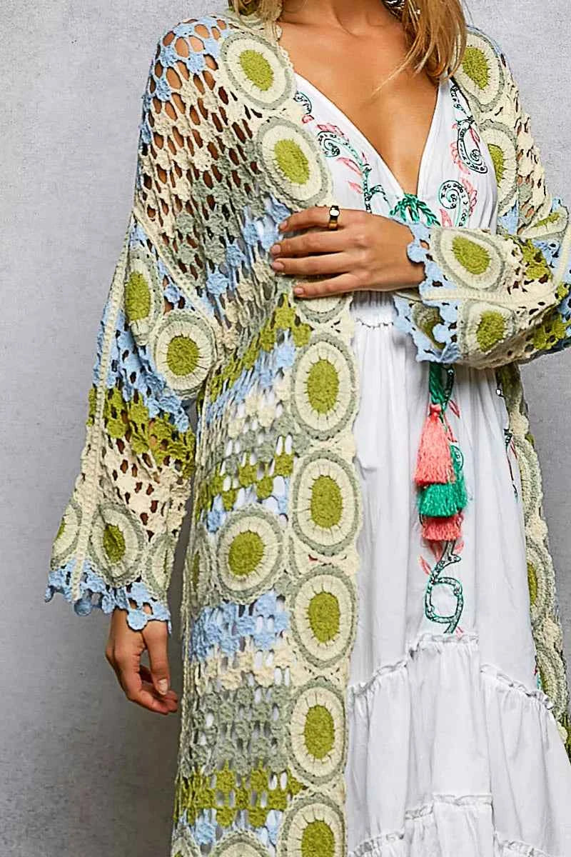 POL Scalloped Edge Open Front Crochet Cardigan with Colorful Stripe Pattern 6c89ad7e-7a11-4670-85c3-fdc60a5b45db-Max-Origin