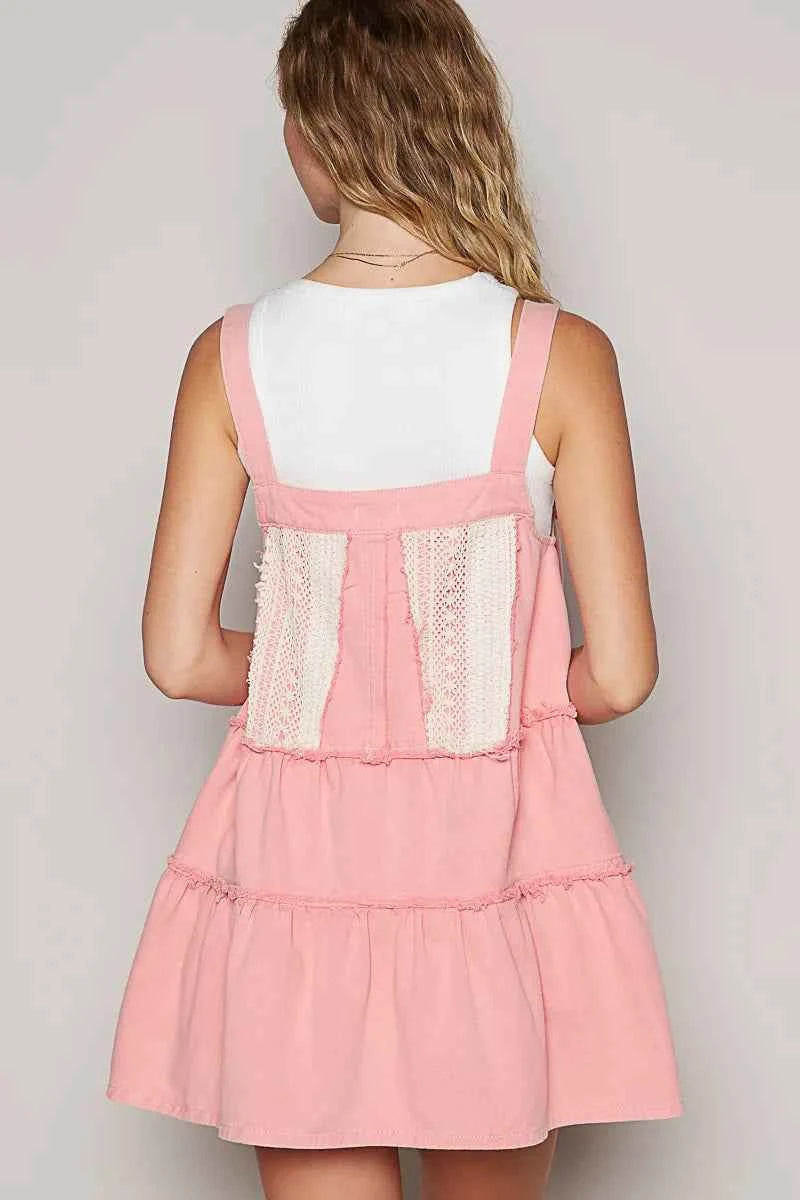 POL Lace Patchwork Detail Denim Overall Dress 6c8d3d33-f896-4448-b846-c711aa41753c-Max-Origin