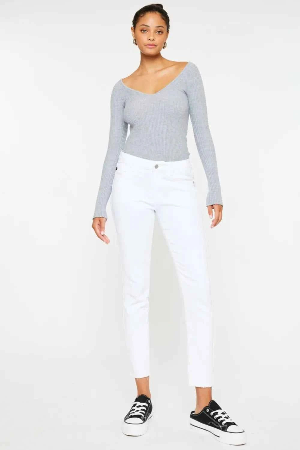 Kancan Mid Rise Ankle Skinny Jeans White 6c8f3df7-b0f3-4bf5-a226-4effce0dea72-Max