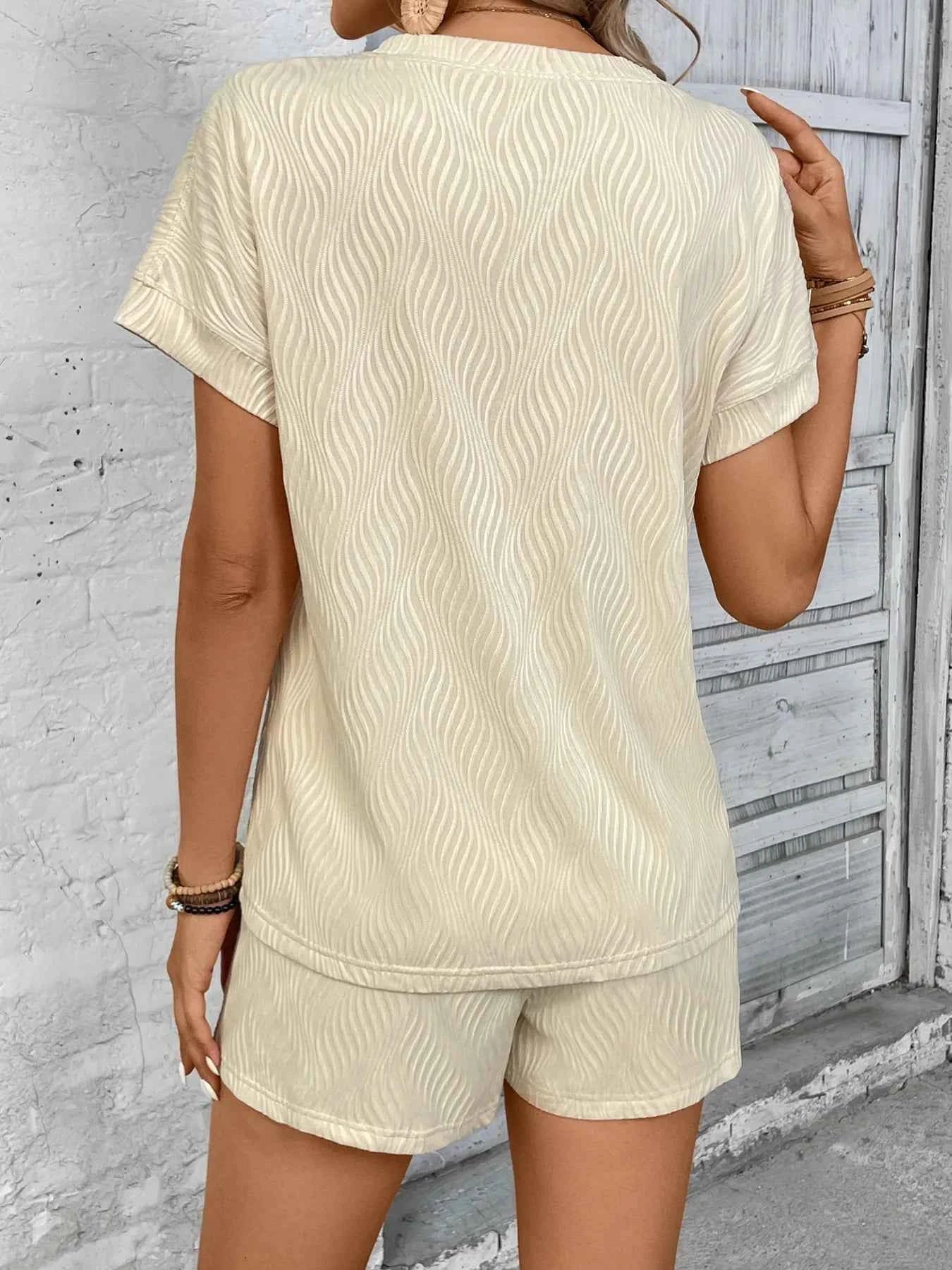 Textured Knit Round Neck Top and Shorts Set 6c92a517a4e74a7a880d40781d515b28-Max-Origin
