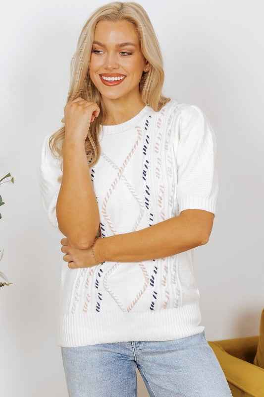 Nova Knit Short Sleeve Sweater 6c972fcd-56e5-497e-8450-ee3792dc750c